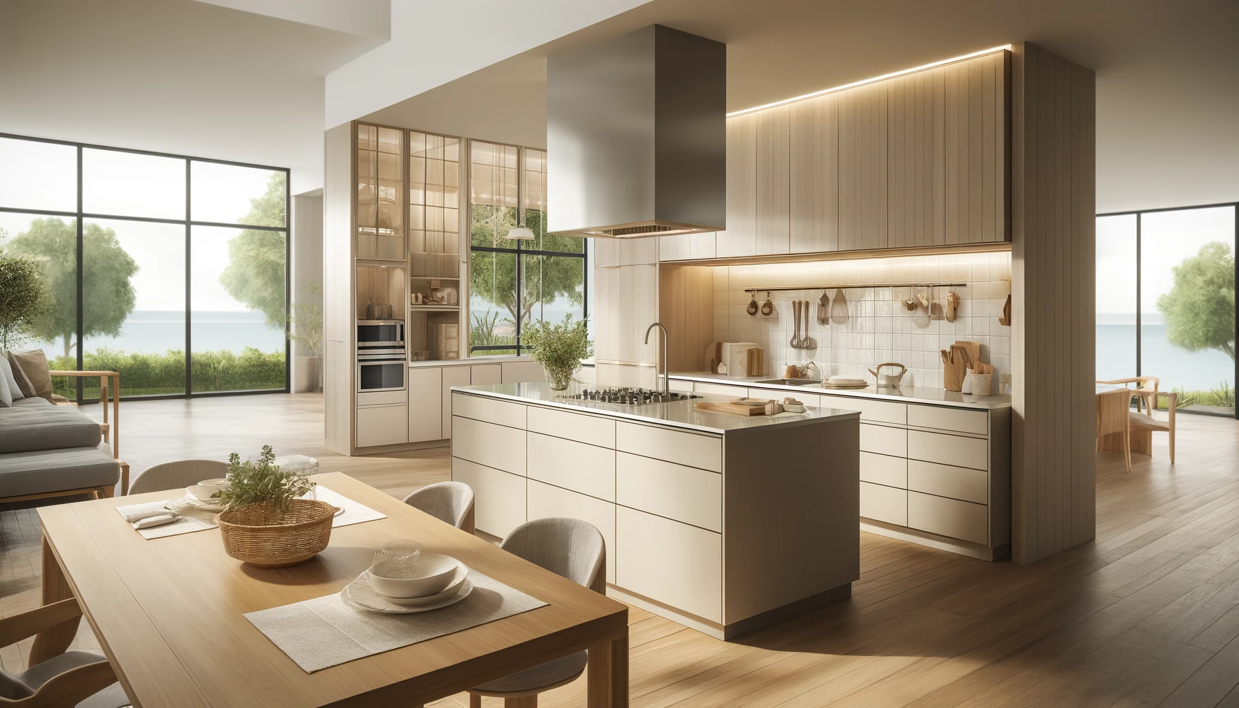 DALL·E 2024-03-31 17.56.47 - Generate an image of a contemporary kitchen interior, using a similar style and perspective to the one provided. The kitchen should have sleek, handle